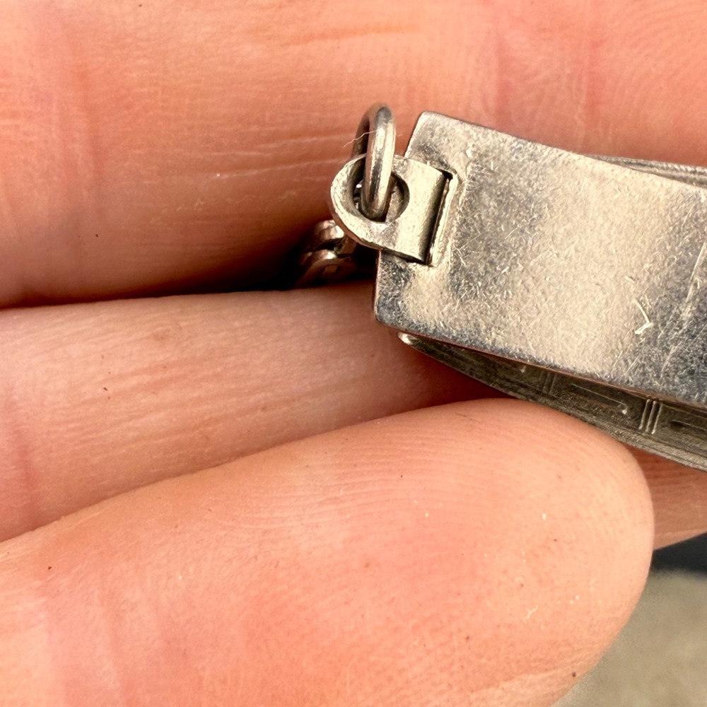 Vintage RADIO Pocket Watch Fob Silver Tone Chain 7.5" - Picture 15 of 15